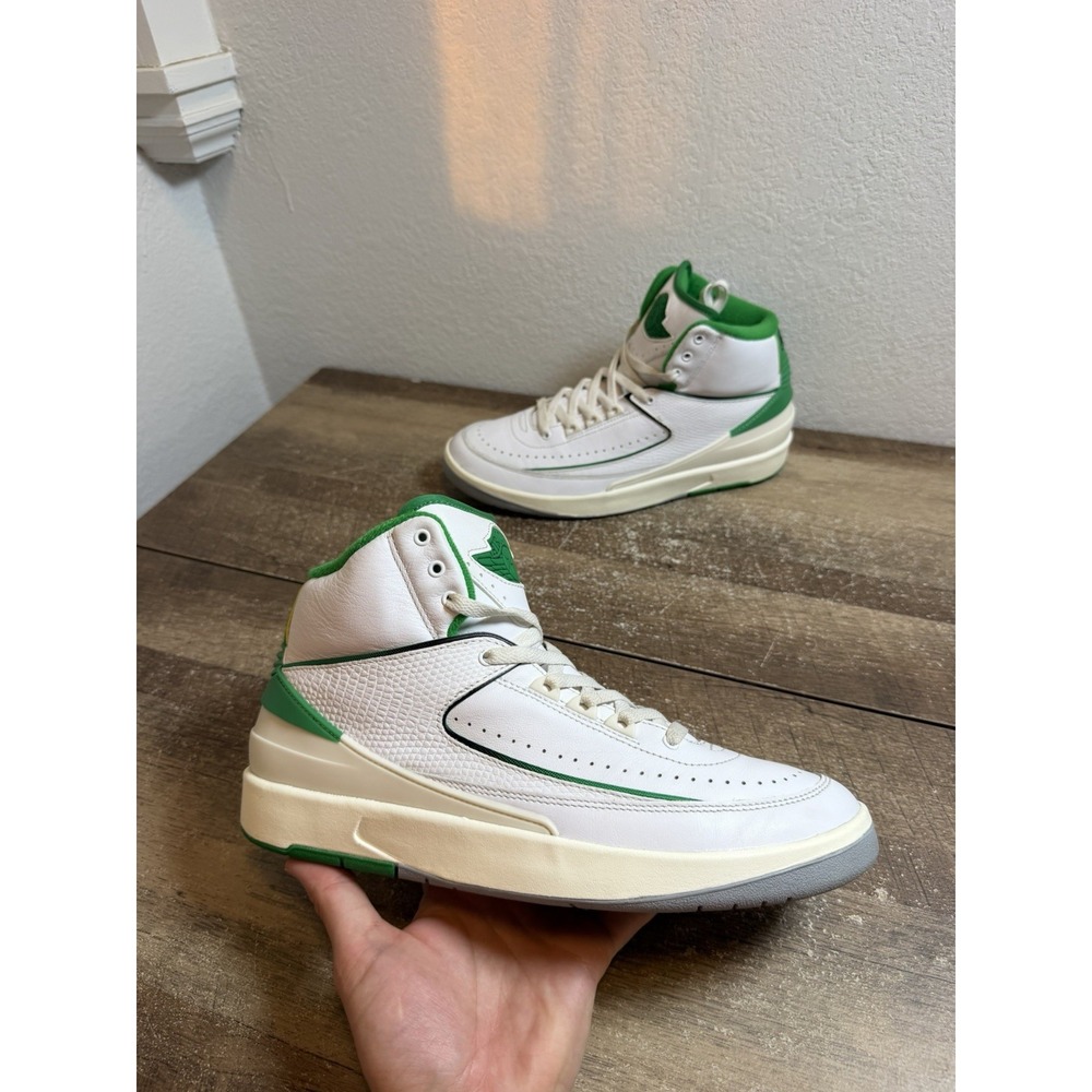 New Nike Air Jordan 2 Retro in White/Lucky Green-Sail Size US 9.5 Shoes Sneakers